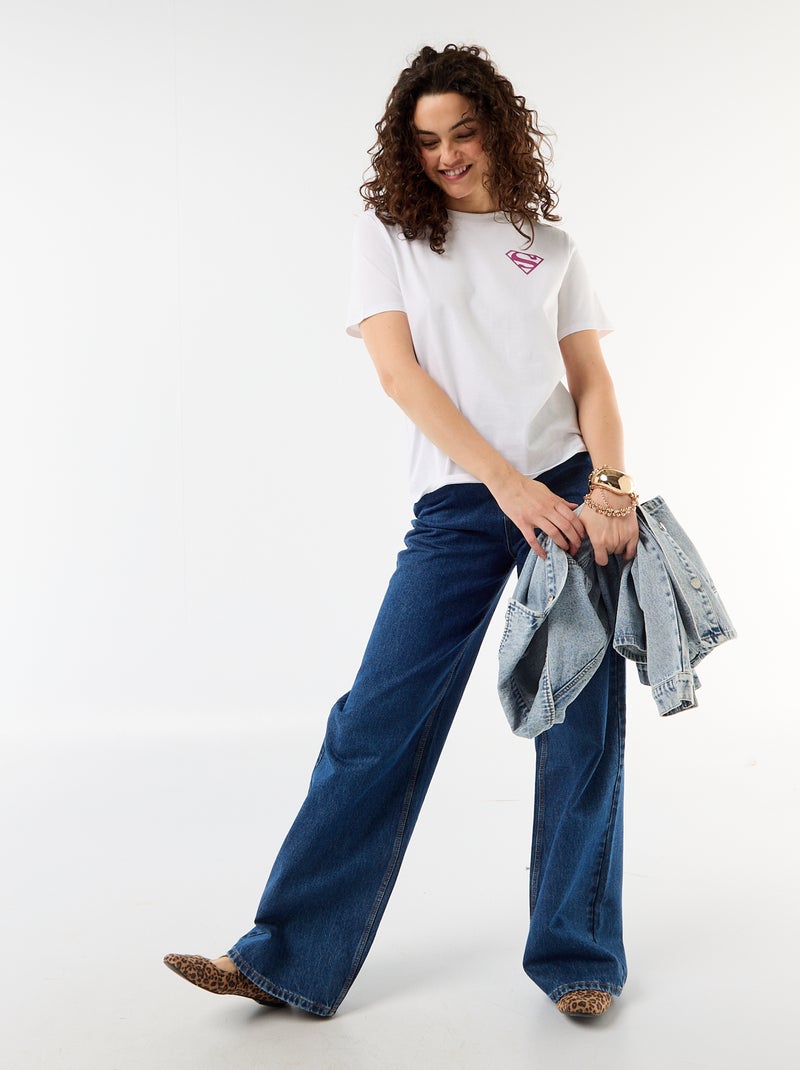 Oversized T-shirt 'Supergirl' 'DC Comics' met korte mouwen Wit - Kiabi