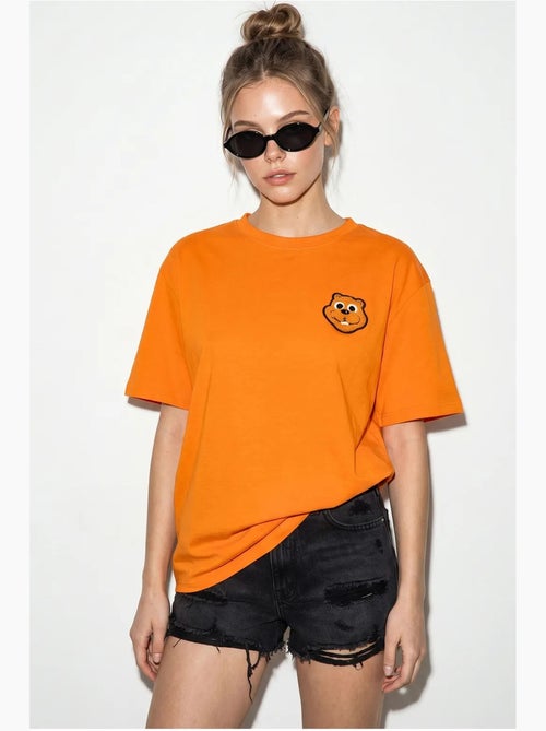 Oversized t-shirt van katoen met borduursel en ronde hals lucci - Kiabi Oversized t-shirt van katoen met borduursel en ronde hals lucci - Kiabi