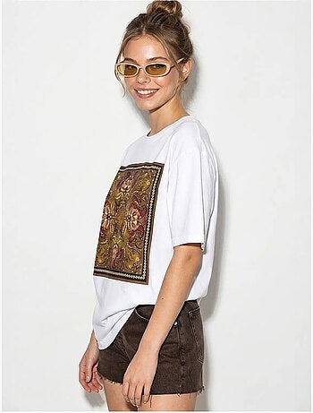 Oversized t-shirt van katoen met etnische print lucci