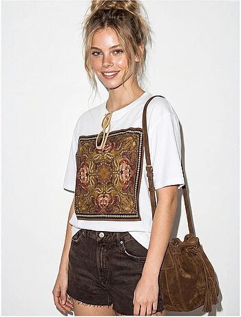 Oversized t-shirt van katoen met etnische print lucci