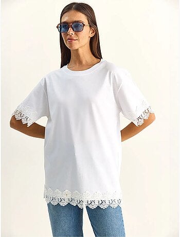 Oversized t-shirt van katoen met ronde hals lucci