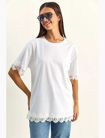 Oversized t-shirt van katoen met ronde hals lucci