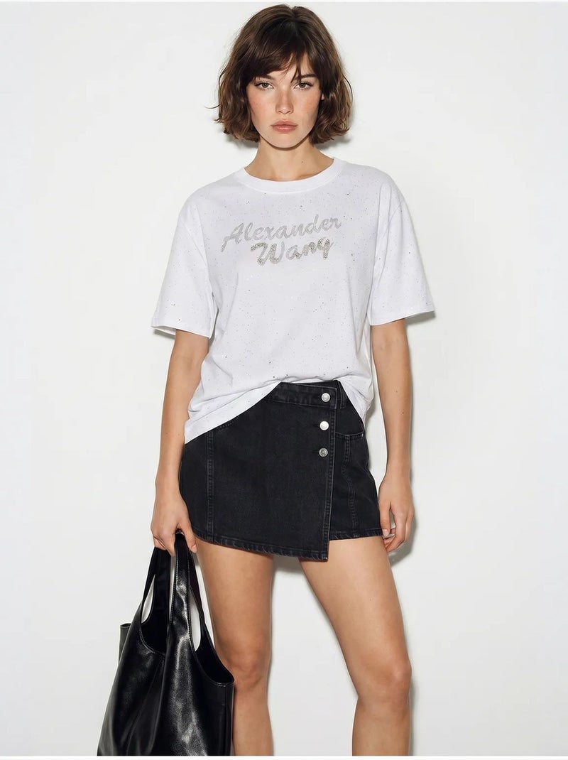 Oversized t-shirt van katoenen jersey met print lucci Wit - Kiabi