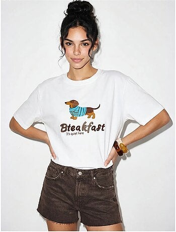 Oversized t-shirt van katoenen jersey met print lucci