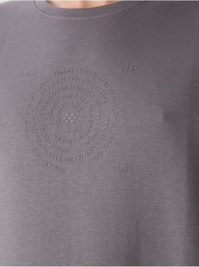 Oversized t-shirt van katoenmix met ronde hals tommy Grijs Zwart - Kiabi