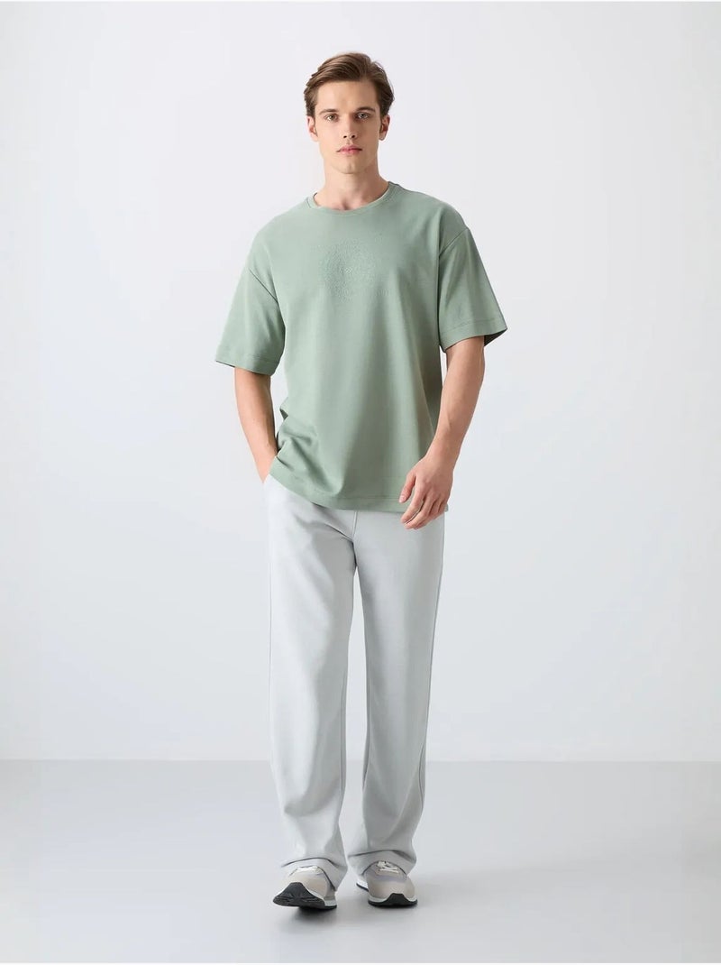 Oversized t-shirt van katoenmix met ronde hals tommy Groen - Kiabi