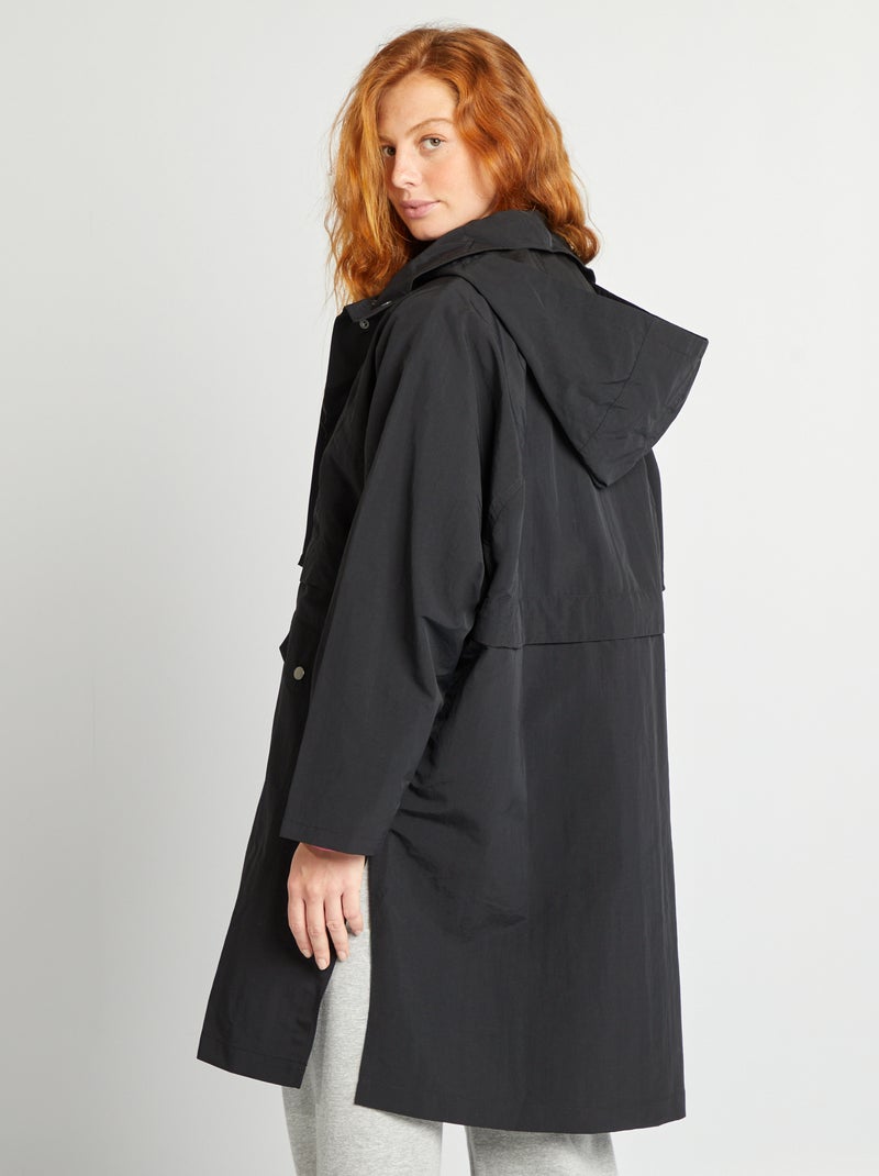 Oversized trenchcoat met 2-in-1-effect zwart - Kiabi