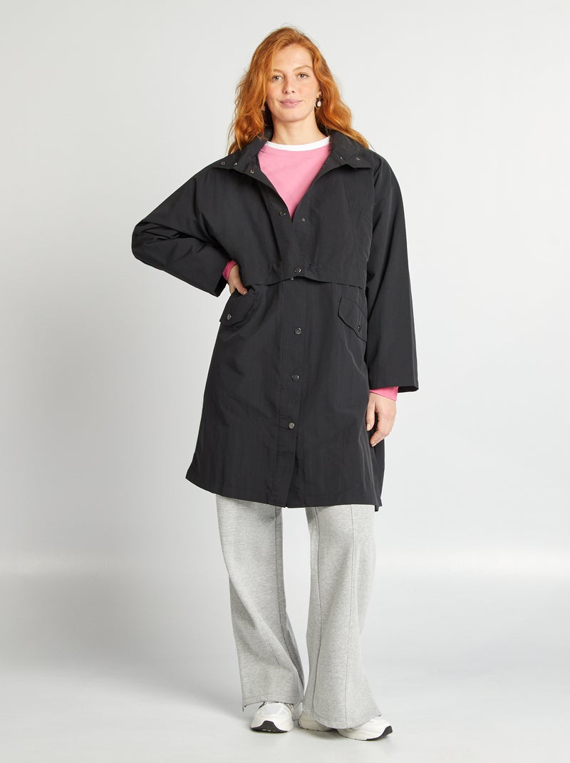 Oversized trenchcoat met 2-in-1-effect zwart - Kiabi