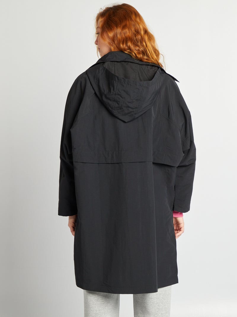 Oversized trenchcoat met 2-in-1-effect zwart - Kiabi