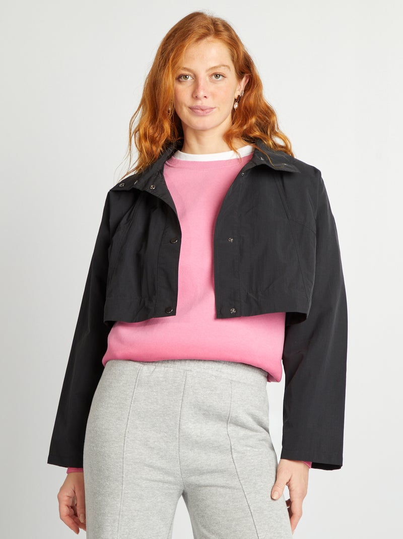Oversized trenchcoat met 2-in-1-effect zwart - Kiabi