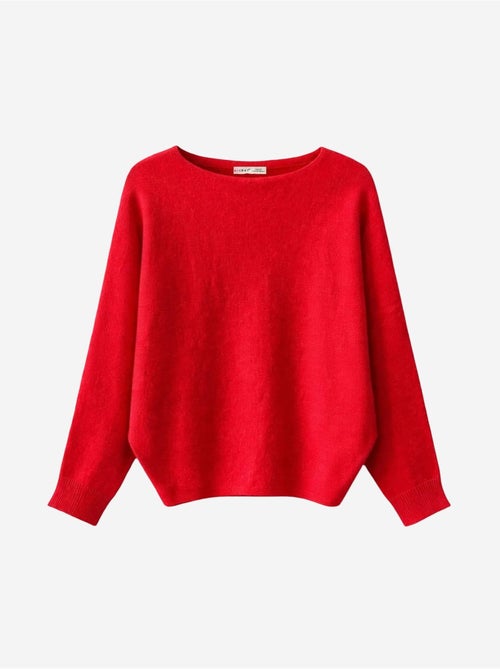 Oversized trui met boothals van ribgebreide knit mixray - Kiabi
