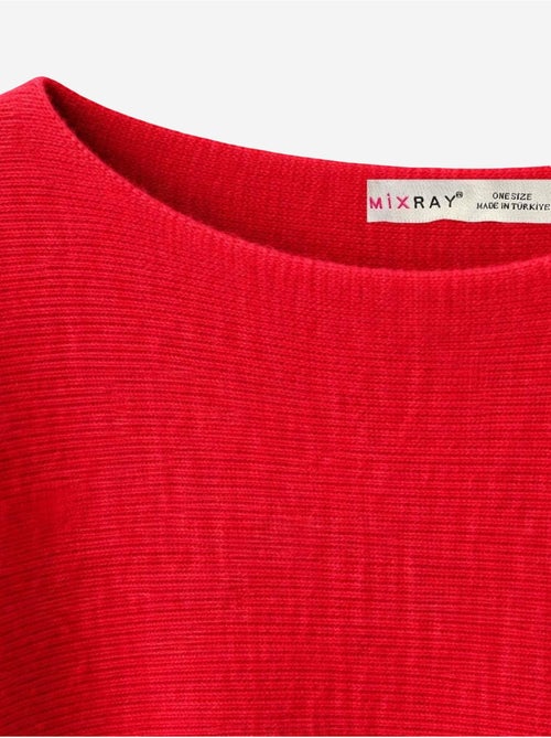 Oversized trui met boothals van ribgebreide knit mixray - Kiabi
