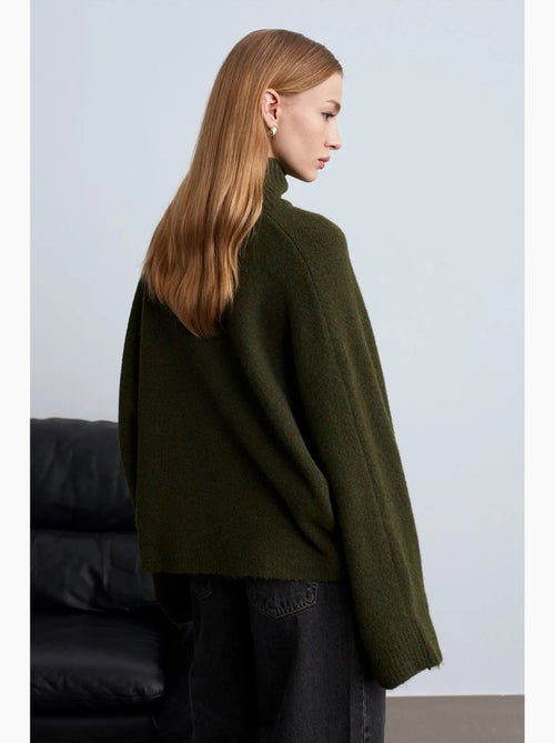 Oversized trui met col en ribstructuur dilvin - Kiabi