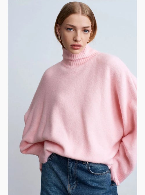 Oversized trui met col en ribstructuur dilvin - Kiabi