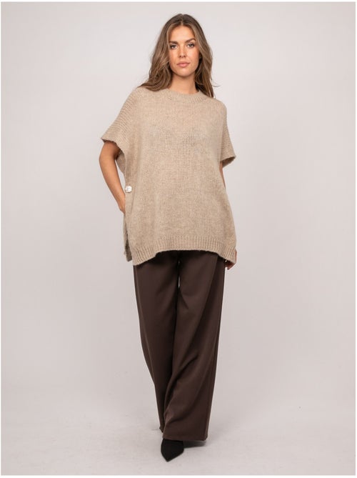 Oversized trui met korte mouwen van grof breisel kireve - Kiabi