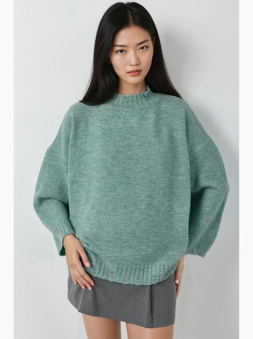 Oversized trui van getextureerd breisel met ronde hals my fashion - Kiabi Oversized trui van getextureerd breisel met ronde hals my fashion - Kiabi