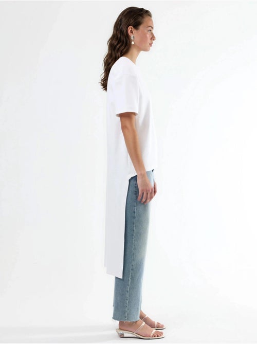 Oversized tuniek met ronde hals en split busem - Kiabi