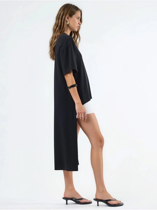 Oversized tuniek met ronde hals en split busem - Kiabi