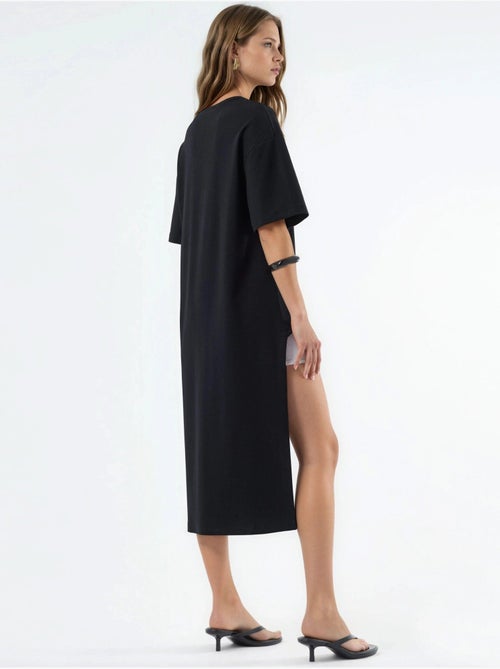 Oversized tuniek met ronde hals en split busem - Kiabi