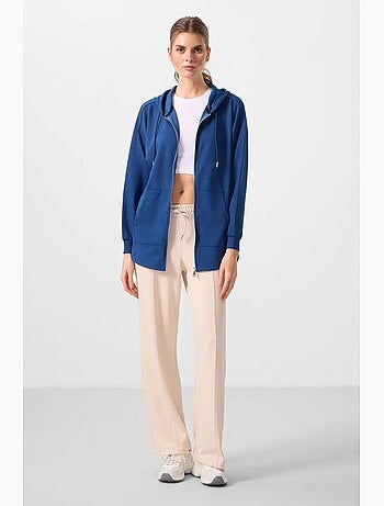 Oversized tuniekhodie met capuchon en rits tommy