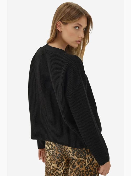 Oversized vest met v-hals en knopen hiccup - Kiabi