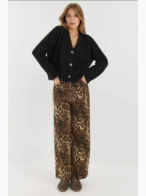 Oversized vest met v-hals en knopen hiccup - Kiabi