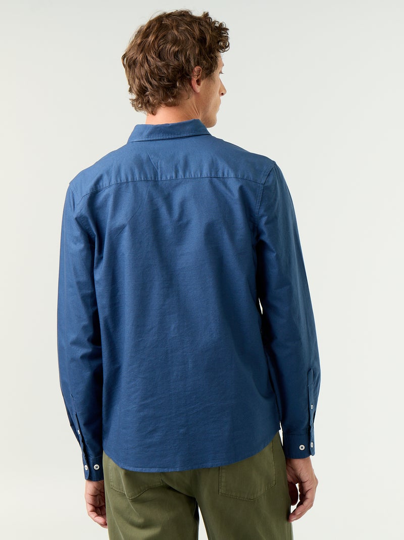 Oxford overhemd met knoopsluiting Blauw - Kiabi