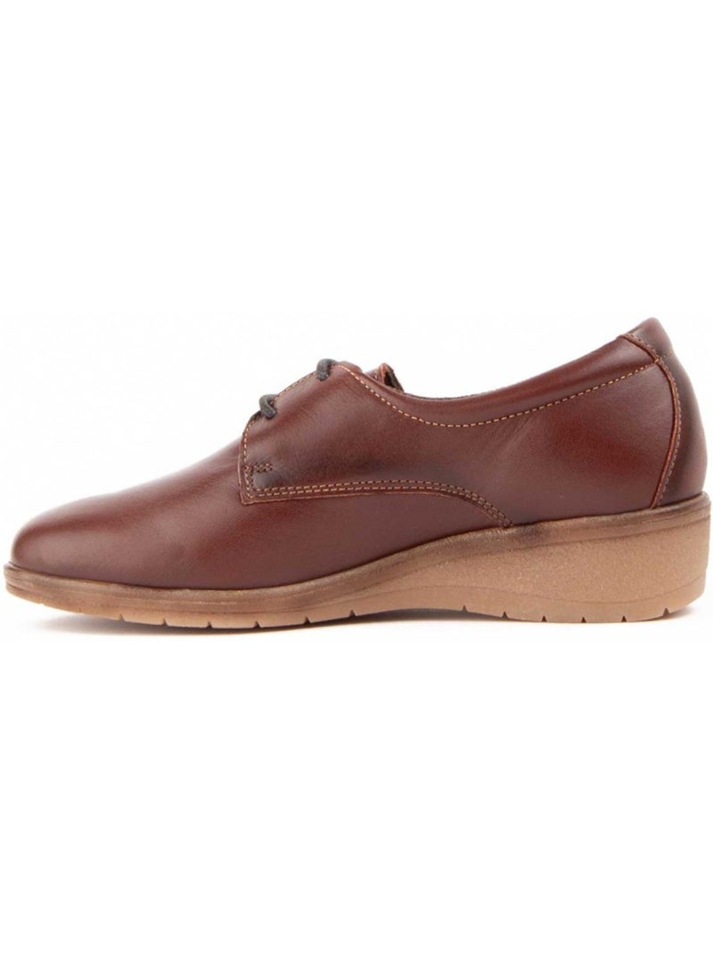 Oxford Wedge Cuir Naturel Purapiel Marron - Kiabi
