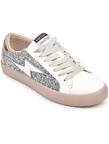 OZABI Baskets Sneakers Glitter Femme Éclair Plateforme MMXXIV