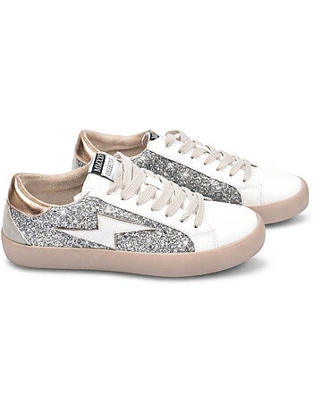OZABI Baskets Sneakers Glitter Femme Éclair Plateforme MMXXIV