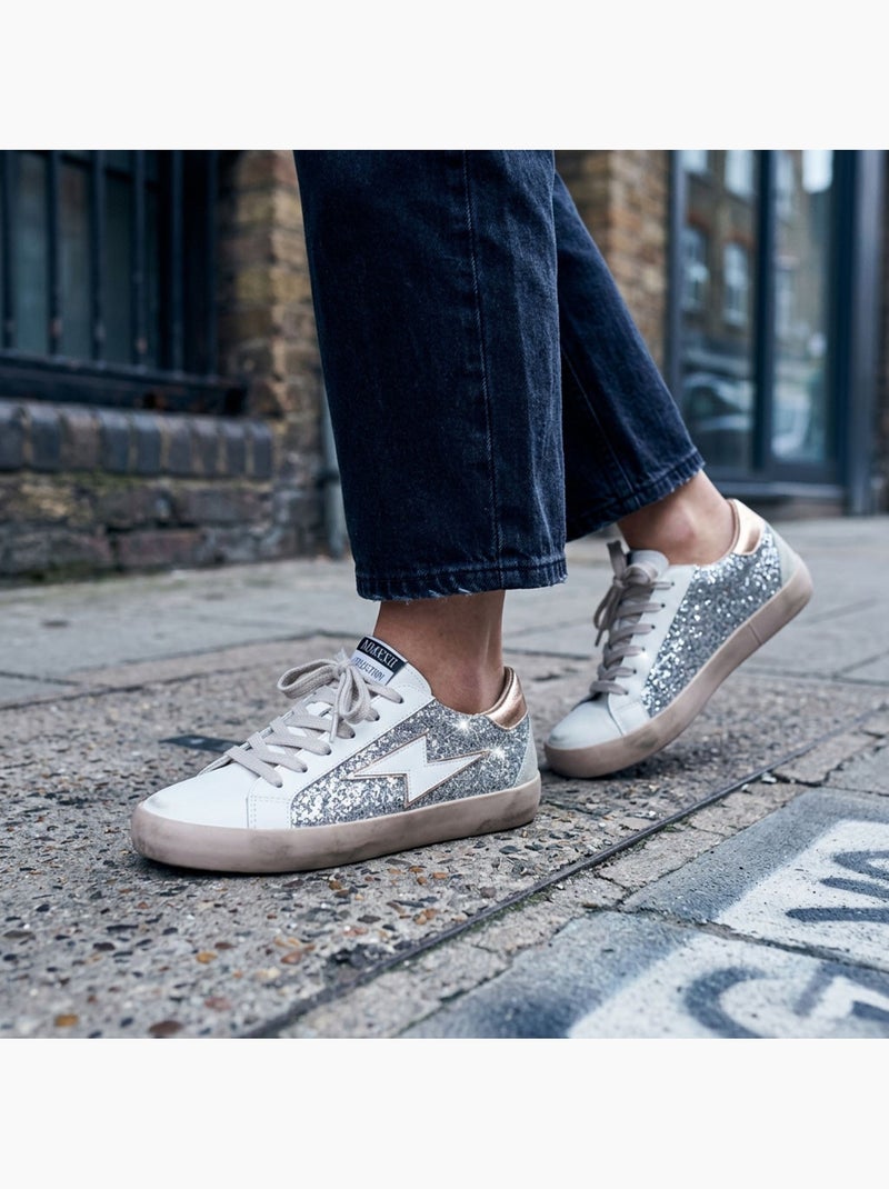OZABI Baskets Sneakers Glitter Femme Éclair Plateforme MMXXIV Argent - Kiabi