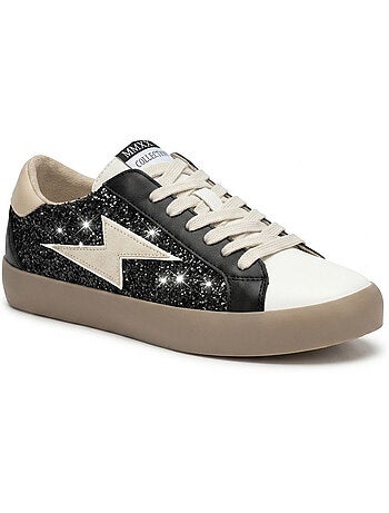 OZABI Baskets Sneakers Glitter Femme Éclair Plateforme MMXXIV