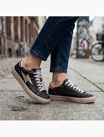 OZABI Baskets Sneakers Glitter Femme Éclair Plateforme MMXXIV