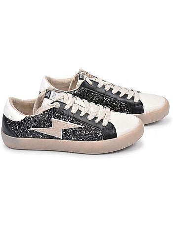 OZABI Baskets Sneakers Glitter Femme Éclair Plateforme MMXXIV