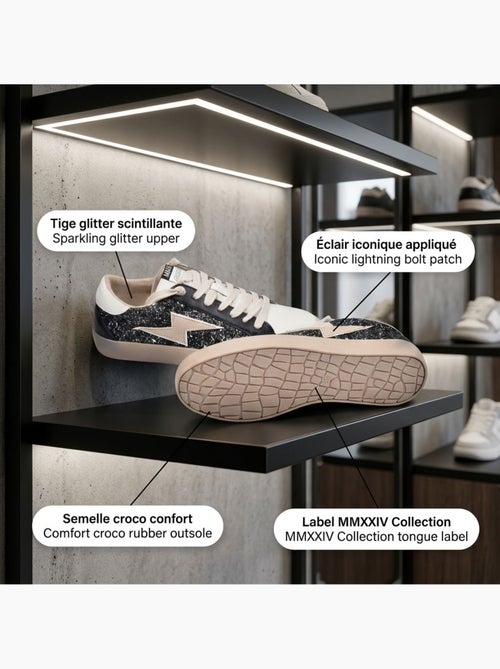 OZABI Baskets Sneakers Glitter Femme Éclair Plateforme MMXXIV - Kiabi