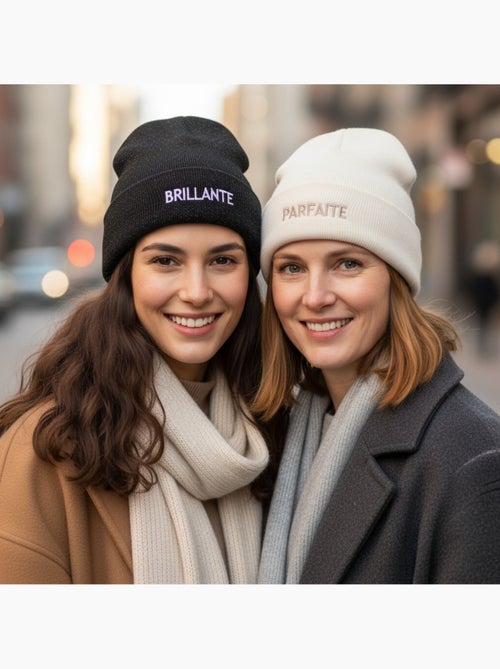 Ozabi bonnets femme fil lurex pailleté message brodé - pack de 2 (lot) - Kiabi