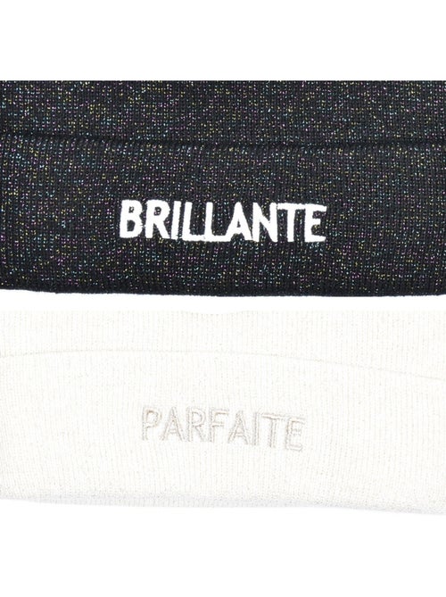 Ozabi bonnets femme fil lurex pailleté message brodé - pack de 2 (lot) - Kiabi
