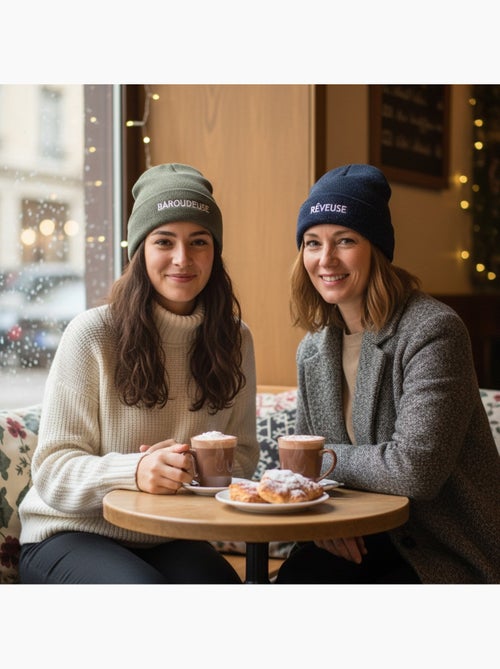 Ozabi bonnets femme fil lurex pailleté message brodé - pack de 2 (lot) - Kiabi