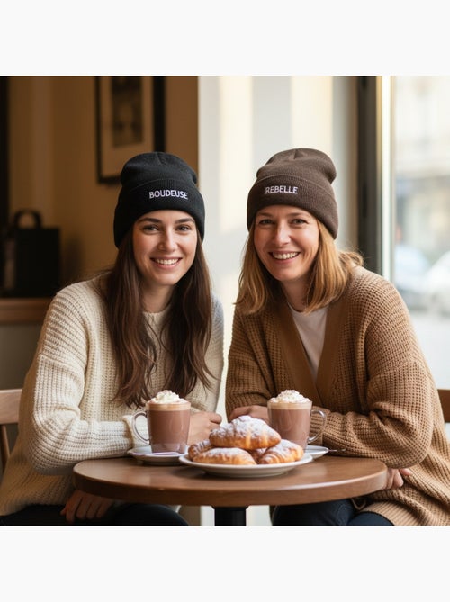 Ozabi bonnets femme fil lurex pailleté message brodé - pack de 2 (lot) - Kiabi Ozabi bonnets femme fil lurex pailleté message brodé - pack de 2 (lot) - Kiabi
