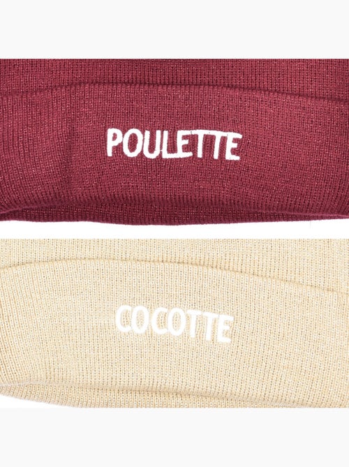Ozabi bonnets femme fil lurex pailleté message brodé - pack de 2 (lot) - Kiabi