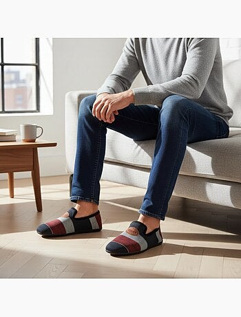 Ozabi charentaises fantaisie homme fabriquées en espagne, semelle amovible