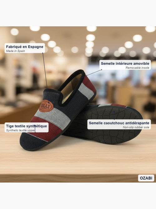 Ozabi charentaises fantaisie homme fabriquées en espagne, semelle amovible - Kiabi Ozabi charentaises fantaisie homme fabriquées en espagne, semelle amovible - Kiabi
