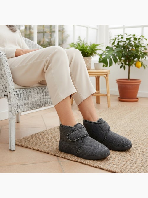 Ozabi charentaises femme tige haute, fermeture auto-agrippante, feutrine - Kiabi Ozabi charentaises femme tige haute, fermeture auto-agrippante, feutrine - Kiabi