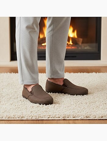 Ozabi charentaises homme toucher velours microfibre, fabriquées en espagne