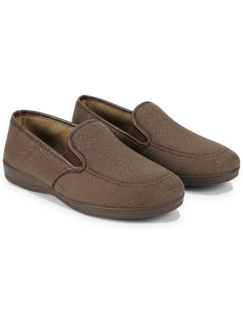 Ozabi charentaises homme toucher velours microfibre, fabriquées en espagne Marron - Kiabi