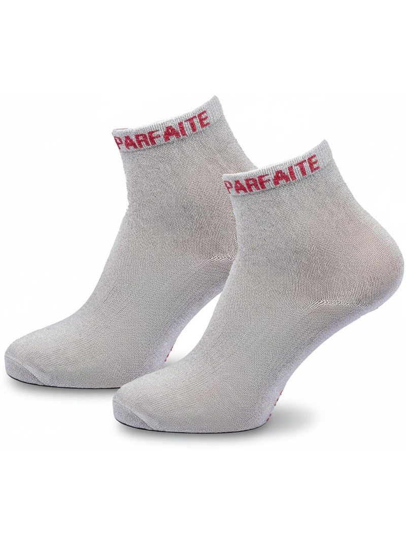 Ozabi chaussettes femme a paillettes soquettes Argent - Kiabi