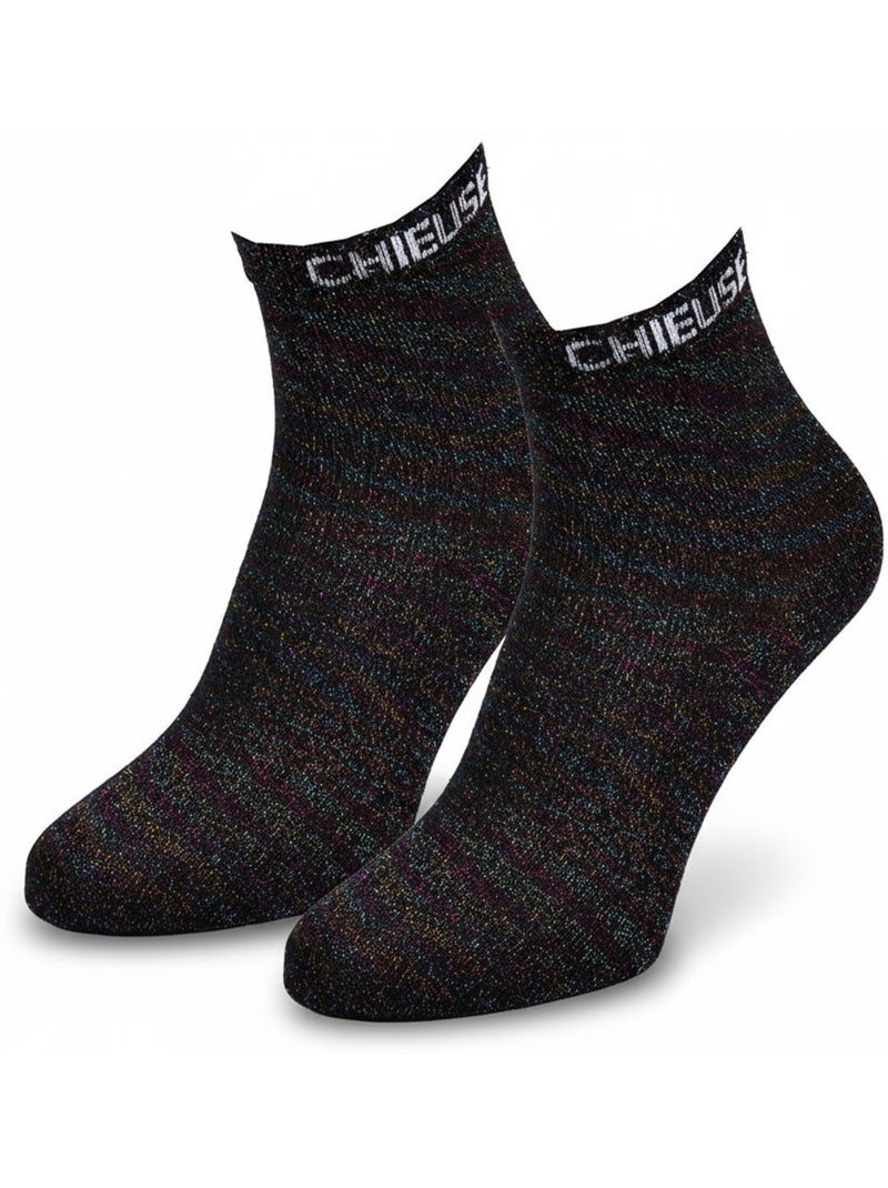 Ozabi chaussettes femme a paillettes soquettes Noir - Kiabi