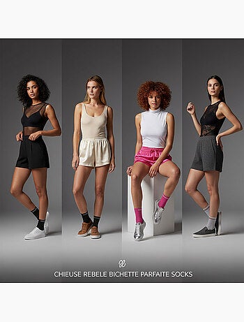 Ozabi chaussettes femme a paillettes soquettes pack de 8 paires