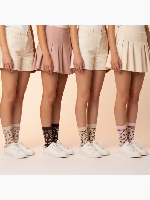 Ozabi chaussettes fille a paillettes message humoristique pack de 8 paires - Kiabi