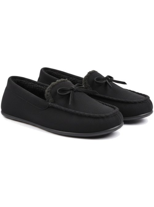 Ozabi chaussons femme fermés, suédine unie, nœud, intérieur fourré - Kiabi Ozabi chaussons femme fermés, suédine unie, nœud, intérieur fourré - Kiabi